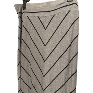 Ava & Viv Gray Black Chevron Stripe Maxi Skirt Plus Size X, Hippie Boho Stretch